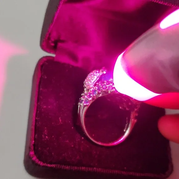 Sterling Silver 925 Lapis Lazuli Turtle Sapphire Halo Ring - Picture 3 of 10